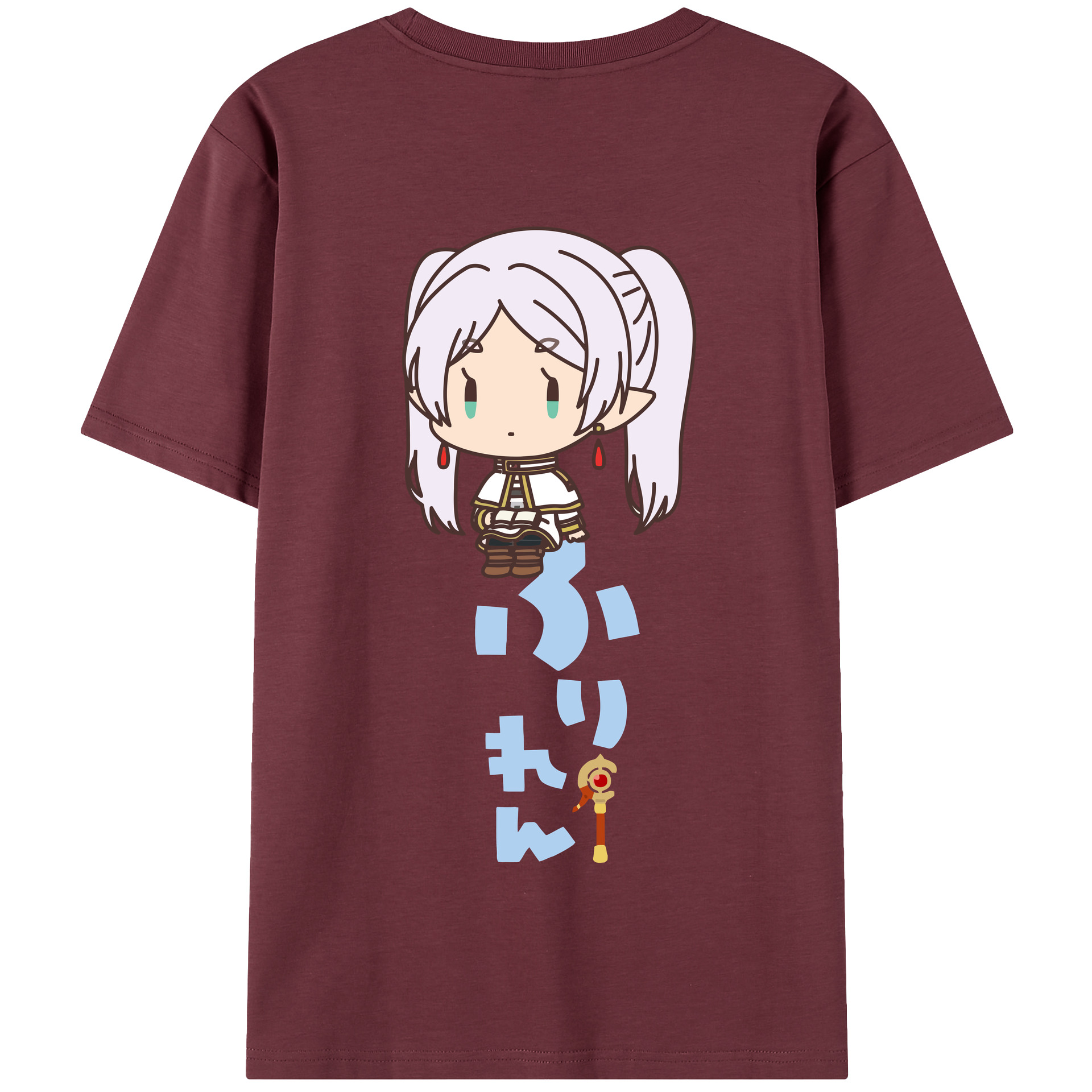 （画像用） 葬送のフリーレン Frieren 綿100％半袖Tシャツ（背面プリント）